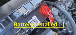 Duracell Car Battery Installed